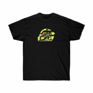 Lando Norris 2021 helmet design black T-shirt Sports Car Racing Clothing by Javalinsta Artwork