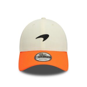 2025 McLaren Racing F1 Contrast Visor 9Forty Cap Adults - Off White Bright Orange from the Sports Car Racing Clothing store collection.