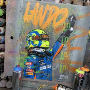 Lando Norris, Pole 2021 - Graffiti Painting Sports Car Racing Fine Art Originals by DRAutoArt