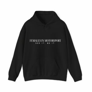Black hoodie Sports Car Racing Clothing by Females in Motorsport