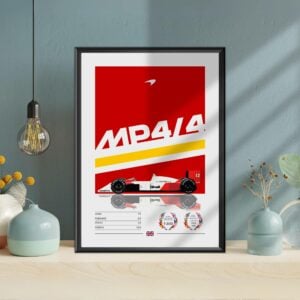 McLaren MP4/4 Poster, F1, Formula 1, Ayrton Senna, F1 Merch, Poster, Print, Wall Art, McLaren Racing, Alain Prost Race Track Wall Art by Laurel Wreath Studios