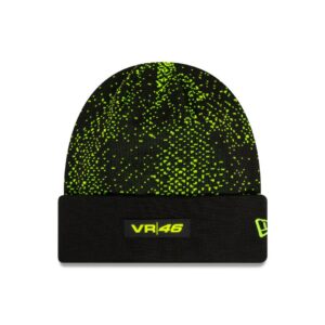 2025 VR46 Halftone Cuff Beanie Adults - Black Neon Yellow from the Sports Car Racing Clothing store collection.
