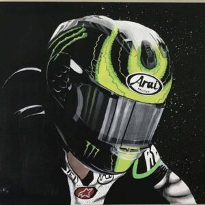 Cal Crutchlow painting from the Sports Car Racing Fine Art Originals store collection.