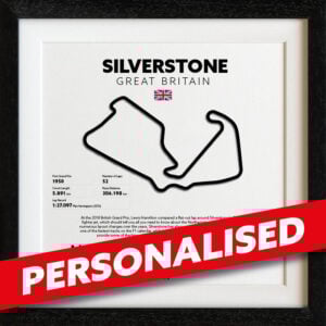SILVERSTONE - British Grand Prix - Formula 1 Circuits - Track Wall Art with personal message from the Race Track Wall Art store collection.