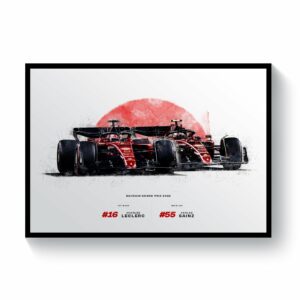 Ferrari 1-2 Bahrain Grand Prix | 2022 Formula 1 Art Print from the Race Track Wall Art store collection.