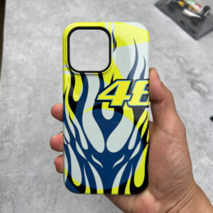 Valentino Rossi Pista GP RR Soleluna 2023 Helmet Livery Phone Case – Racing Inspired Design for iPhone, Samsung, Google Pixel from the MotoGP Memorabilia store collection.