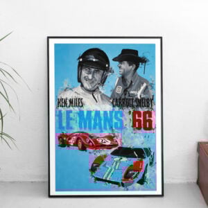 Le Mans 66 - Limited Edition Print. Ford GT40 Print, Ken Miles wall art, Carroll Shelby gift, Ferrari 330 artwork, Le Mans poster Sports Car Racing Posters & Prints by Ian Salmon Art