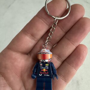KeyRing Max Verstappen 2024 GP F1 formula grand prix pilota figura driver Super suit super helmet minifigure from the Max Verstappen store collection.