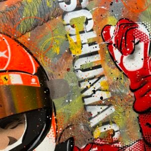 Michael Schumacher, win - Graffiti painting Sports Car Racing Fine Art Originals by DRAutoArt