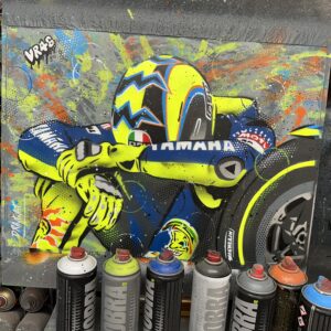 Valentino Rossi, Welkom 2004 - Graffiti painting from the Sports Car Racing Gifts store collection.