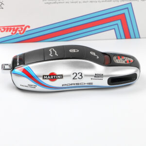 Porsche Martini racing livery Key Fob Cover Case for Porsche MACAN BOXSTER CAYMAN 718 911 OLD key Sports Car Racing Gifts by ADDICT