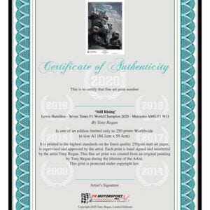 Still Rising - Lewis Hamilton Mercedes AMG F1 W11 2020 from the Sports Car Racing Fine Art Originals store collection.