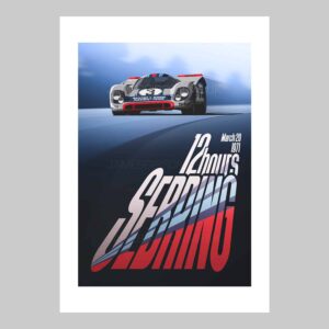 Porsche 917 - Sebring 12hrs 1971 - A2 Race Poster Print from the Vintage store collection.