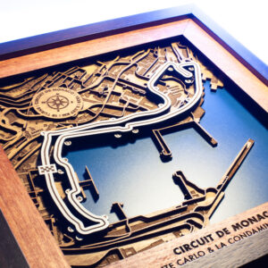 Circuit De Monaco Monte Carlo and La Condamine Formula 1 Grand Prix Race Track 3D Wooden Map Race Track Wall Art by LaserSouq