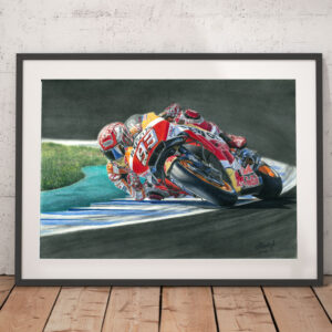 Marc Marquez MotoGp World Champion, Original art Sports Car Racing Gifts by Anton Savchuk