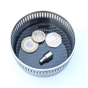 F35: Formula 1 racecar part office desk tidy loose change jewellery holder dish cigar ashtray Honda F1 & real carbon fibre fiber from the F1 Car Parts store collection.