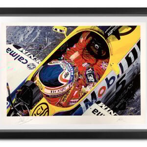 Nigel Mansell signed Williams FW11 art by David Johnson from the Sports Car Racing Gifts store collection.