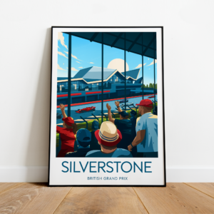 Silverstone poster, F1 Silverstone artwork, F1 Silverstone circuit, British Grand Prix, British Grand Prix print, Black frame Race Track Wall Art by ToucanArtwork