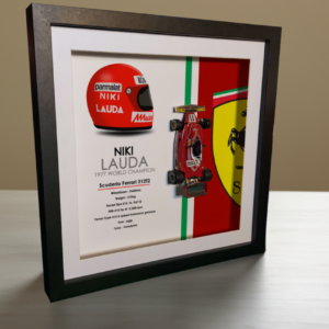 Niki Lauda Ferrari 312T2 1977 Helmet Artwork Box Frame 1/43 Diecast Car F1 Helmets by ScuderiaGP