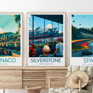 Silverstone poster, F1 Silverstone artwork, F1 Silverstone circuit, British Grand Prix, British Grand Prix print, Black frame Race Track Wall Art by ToucanArtwork