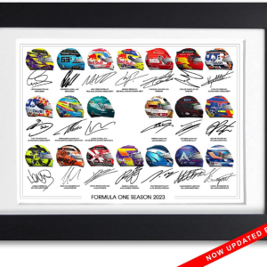 Formula One F1 Drivers 2022 Season Signed Poster Print Framed Picture Photo Autograph Gift Helmets (BLACK FRAMED and MOUNTED) Living Room from the Sports Car Racing Art store collection.