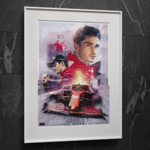 Charles Leclerc, Scuderia Ferrari Formula 1 Wall Art – Limited edition of 250 from the Sports Car Racing Fine Art Originals store collection.
