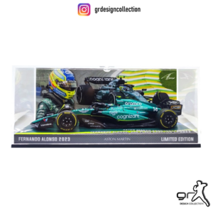 Fernando Alonso - Aston Martin AMR23 - Brazilian GP 2023 / 1:43 Race Track Wall Art by grdesigncollection