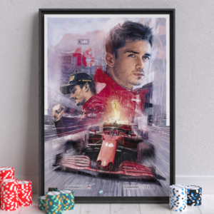 Charles Leclerc, Scuderia Ferrari Formula 1 Wall Art – Limited edition of 250 from the Sports Car Racing Fine Art Originals store collection.